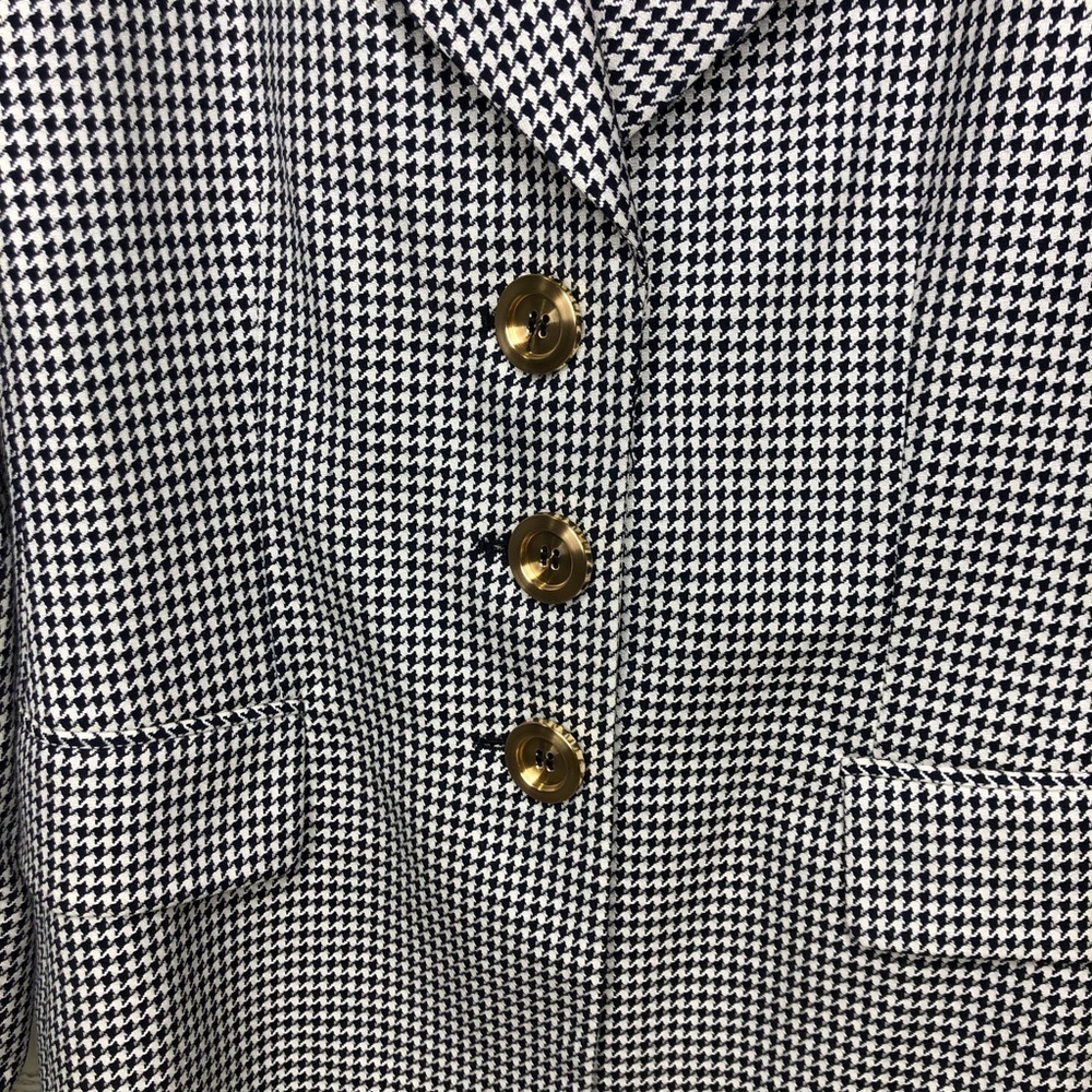 Gianfranco Ferre Houndstooth Blazer Vintage Size 12 Gold Buttons - Picture 4 of 9